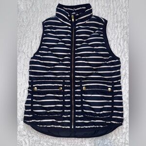 J. Crew white/navy Puffer Vest